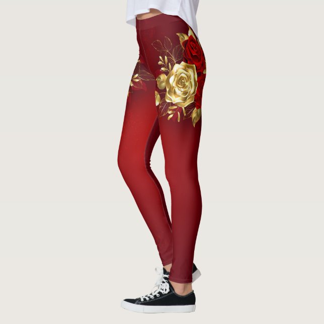 Legging Três Rosas de joalharia (Esquerda)