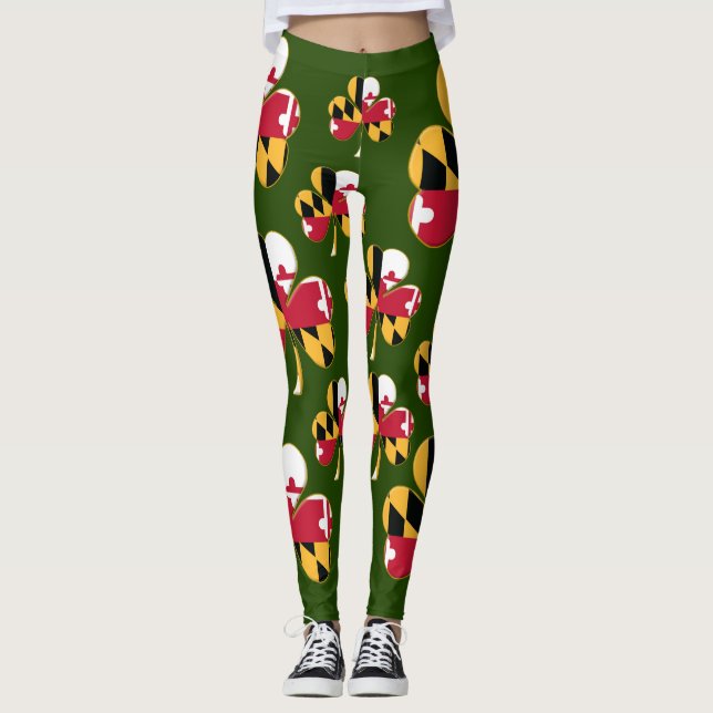 Legging Trevo da bandeira de Maryland (Frente)