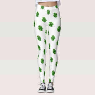Legging Trevo da folha de Patricks quatro do santo
