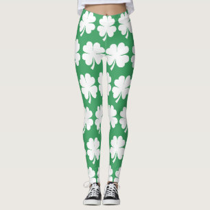 Legging Trevo da Sorte de Quatro Folhas Dia de São Patríci