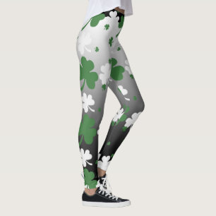 Legging Trevos, verde e branco no campo de Gradated