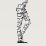 Legging Triângulo branco preto<br><div class="desc">Calças de yoga design de padrão de triângulo preto e branco,  perfeitas para a aula de yoga,  funcionando ou relaxando ao redor da casa.</div>