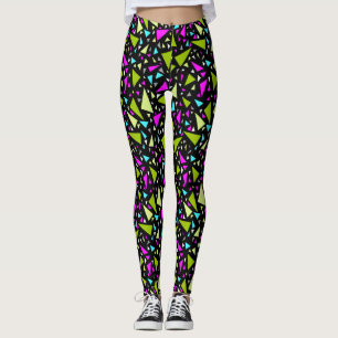 Legging Triângulo com cores verdes em fundo preto