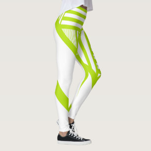 Legging Triângulo em Verde limão e Branco
