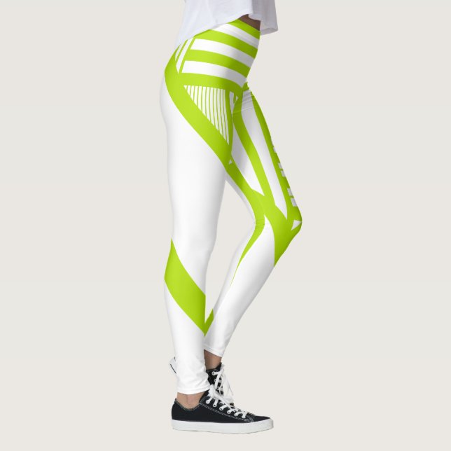 Legging Triângulo em Verde limão e Branco (Direita)