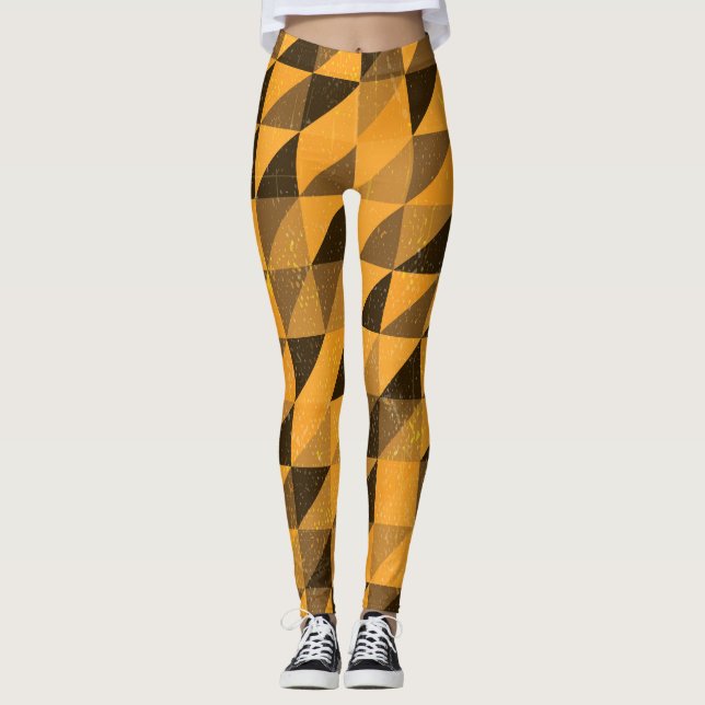 Legging Triângulo Grunge: Design de padrão de Abstrato (Frente)