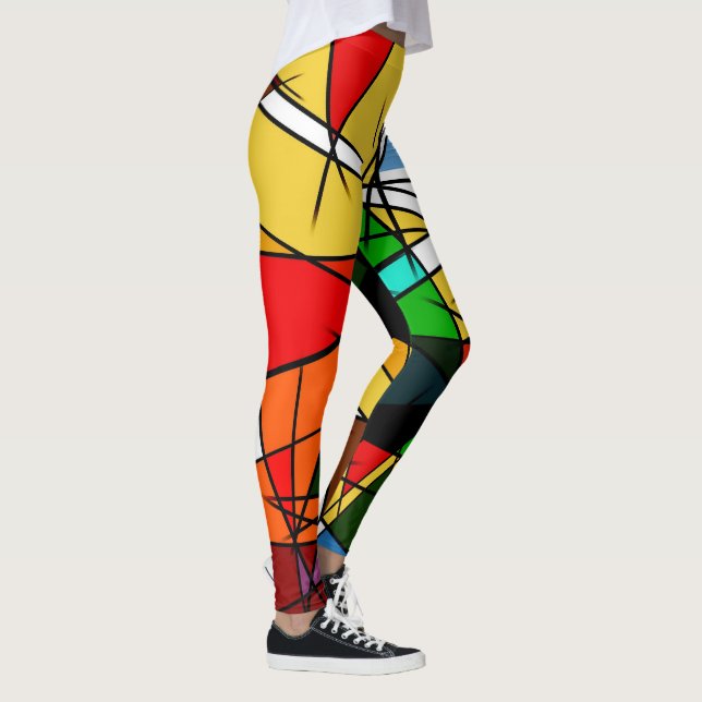 Legging Triângulo Moderno Colorido Geométrico  (Direita)