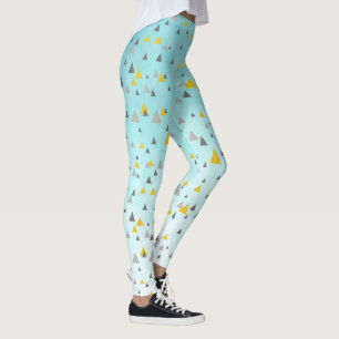 Legging Triângulo Moderno de Cores Misturadas e Ângulo A