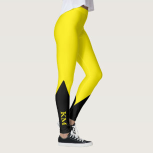 Legging Triângulo Preto Inicial Coxas amarelas Canária