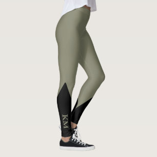 Legging Triângulo Preto Inicial Pernas de Cinza quente