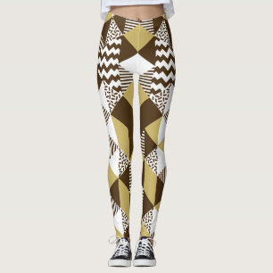 Legging Triângulo sem costura: moda geométrica do ouro.