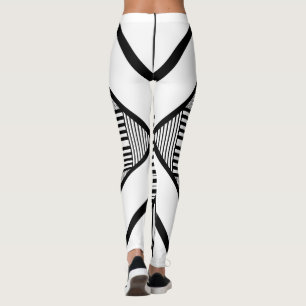 Legging Triângulo strips 2 em preto e branco