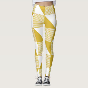 Legging Triângulos Amarelos: Padrão Linear Invisível.