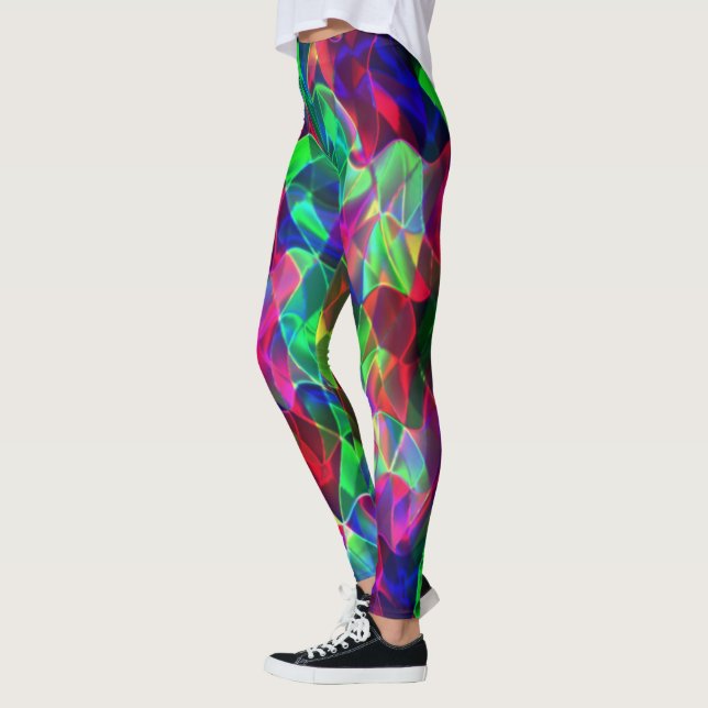 Legging Triângulos curvos coloridos ou ondulações, mais es (Esquerda)