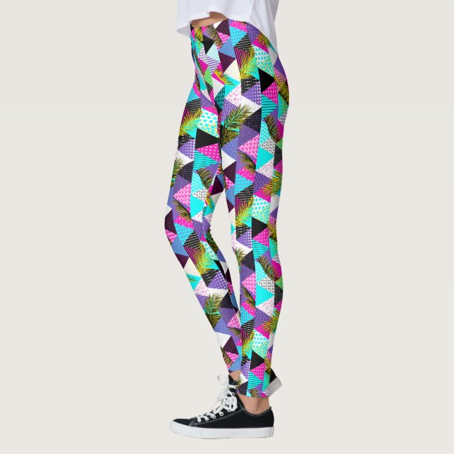 Legging Triângulos do estilo Neon Memphis (Esquerda)