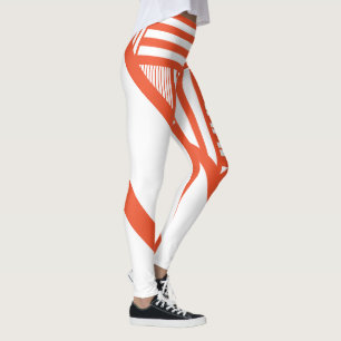 Legging Triângulos - Laranja e Branco