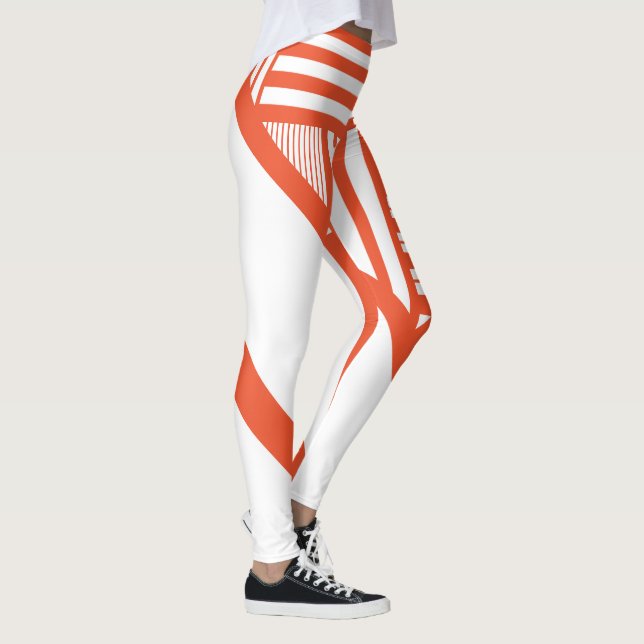 Legging Triângulos - Laranja e Branco (Direita)