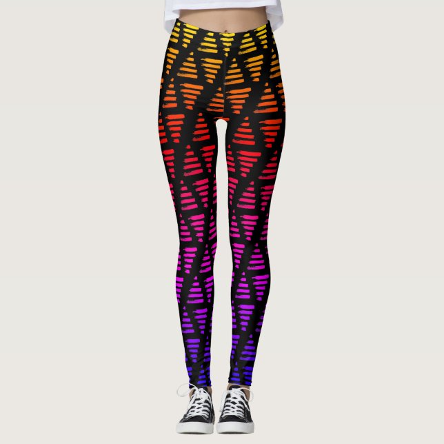 Legging Triângulos + Linhas Arco-Íris (Frente)