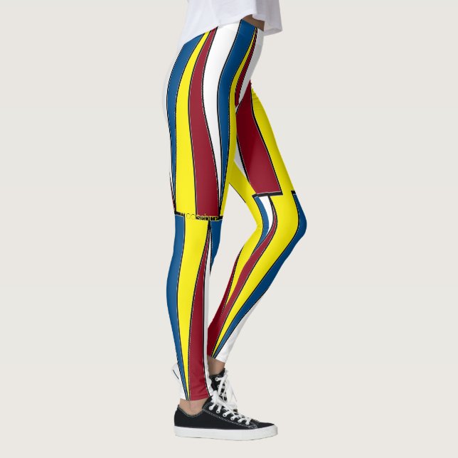 Legging Triângulos Vermelho Amarelo Azul (Direita)