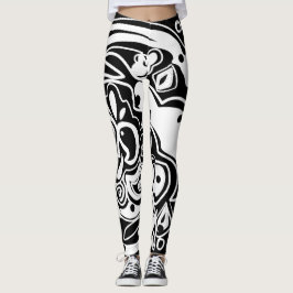 Legging Tribal preto e branco