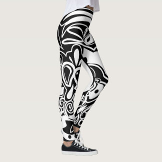 Legging Tribal preto e branco