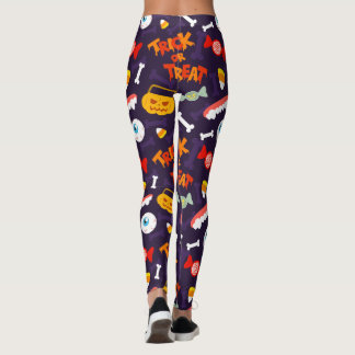 Legging Trick ou Tratar Monstros de Abóbora de Halloween