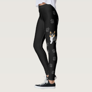 Legging Tricolor Welsh Corgi Pembroke Dog Com Impressões