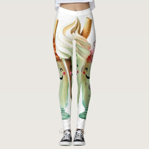 Legging Trio de Sorvete Kawaii Personagens de Sobremesa Fo