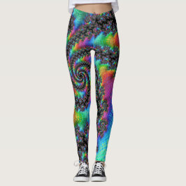 Legging Trippy Hippie Psychedelic Rainbow Spiral Fractal