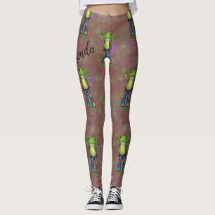 Legging Trippy Hippie Psychedelic Sapo Peace Retro Persona