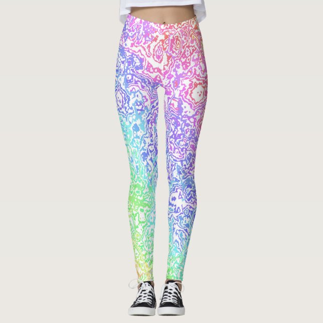 Legging Trippy Maximalist Groovy Boho Bold Marble (Frente)