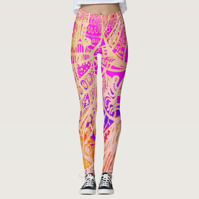 Legging Trippy Pink Boho (Frente)