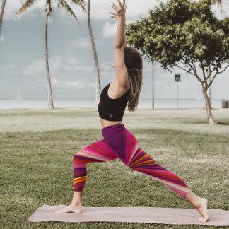 Legging Trippy Stripes Roxo e Psicodélico Legal Rosa