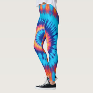 Legging Trippy Tie Retro Blue & Orange