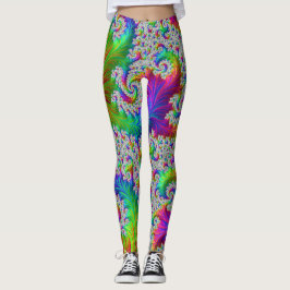 Legging Trippy Vibrant Trippy Rainbow Spiral Fractal