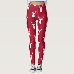 Legging Troféu de veado personalizado - padrão festivo