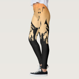 Legging Trompet Section Jazz Music Orange Rust
