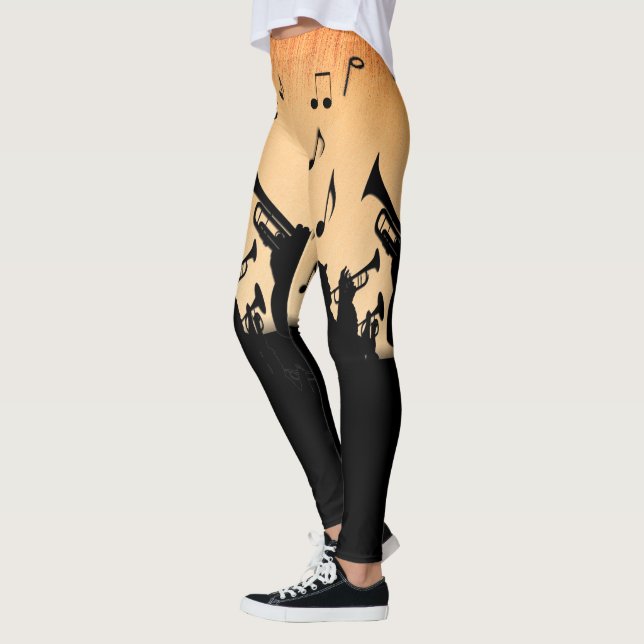 Legging Trompet Section Jazz Music Orange Rust