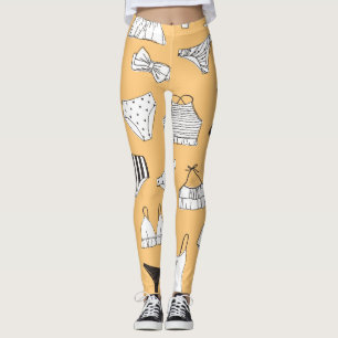 Legging Tropical Bikini: Padrão de Verão Desenhado à Mão