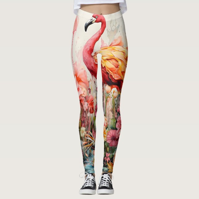 Legging Tropical Flamingo Fantasy Paradise Bloom (Frente)
