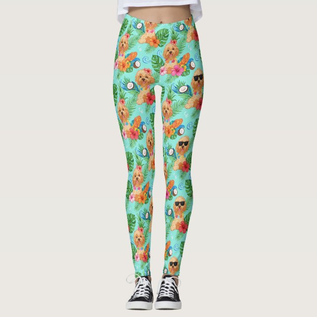 Legging Tropical Goldendoodle Beach Vibes (Frente)