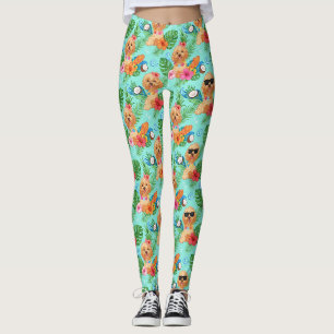 Legging Tropical Goldendoodle Vibrações de Praia