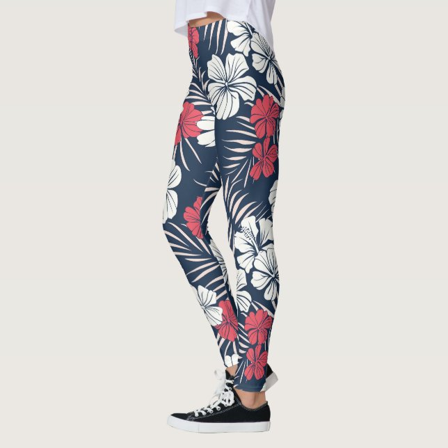 Legging Tropical Pink and Navy Floral (Esquerda)