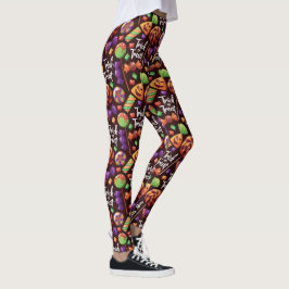 Legging Truque De Halloween Ou Doces De Tratamento