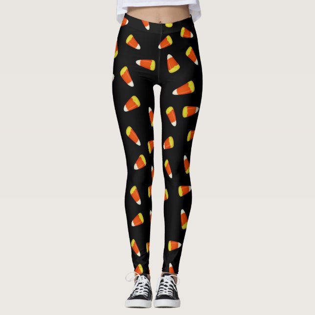 Legging Truque ou tratamento moderno de Halloween de Milho (Frente)