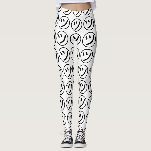 Legging ㋡ Tsu Kana Katakana sorrindo Emoji / Emoticon (Frente)
