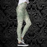 Legging Tulip por William Morris, Vintage Floral Art<br><div class="desc">Tulip (1875) de William Morris é um padrão antigo de arte fina da Era Vitoriana Pré-Raphaelite originalmente criado como tecido para têxteis ou papel de parede. Uma cena floral decorativa em tons sutis verdes e neutros com flores florescentes de primavera,  incluindo tulipas contra fundo foliar.</div>