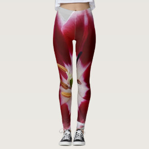 Legging Tulipa vermelha profunda