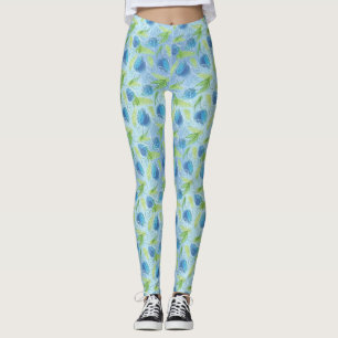 Legging Tulipas Azul e Verde