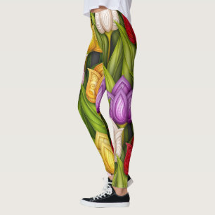 Legging Tulipas de amassar Pernas de Moda de Pop 1